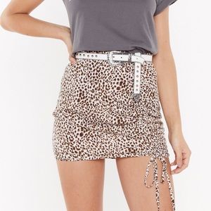 Nasty Gal leopard print mini skirt